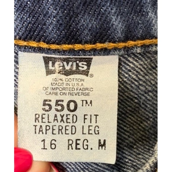 Vintage levis Men's 550 Relaxed Fit Dark Wash Jeans Size 16 - Picture 4 of 6